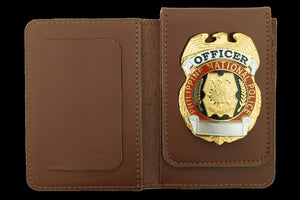 PNP Leather Bifold Wallet Badge Holder Set