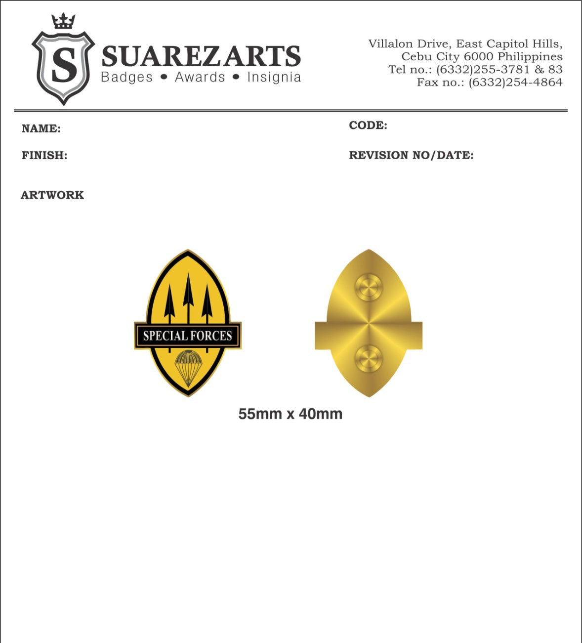 Special Forces Pin – Suarez Arts