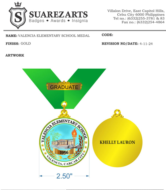 Valencia Elementary School (VES) Medal