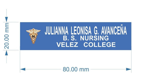 Velez College B.S Nursing Nameplate