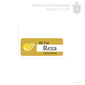 Golden Cowrie bended Nameplate