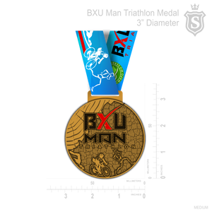 BXU Man Triathlon Medal