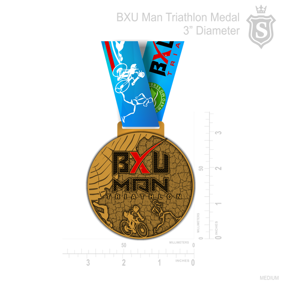 BXU Man Triathlon Medal