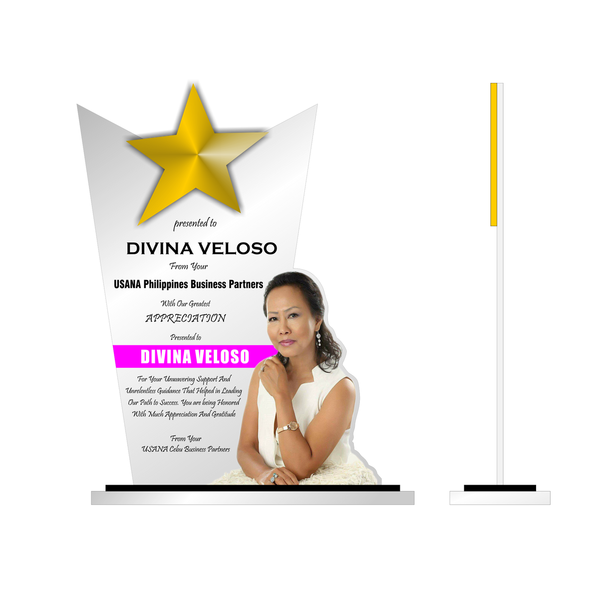 Divina Acrylic Plaque Of Appreciation – Suarez Arts