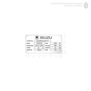 ISUZU BRAND PLATE 162.98MM X 82.90MM