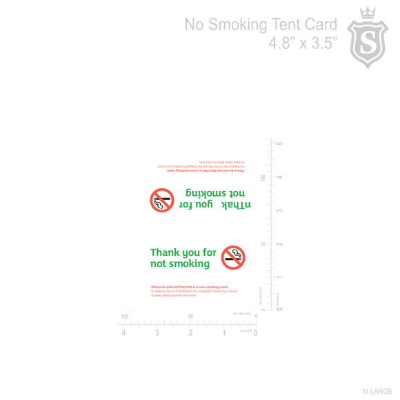 HOLIDAY INN NO SMOKING TENT CARD