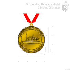 Outstanding Retailers Medal  3 Inch