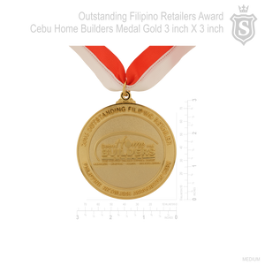 Outstanding Filipino Retailers Award Cebu Home Builders 3 inch Round Medal Gold
