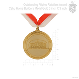 Outstanding Filipino Retailers Award Cebu Home Builders 3 inch Round Medal Gold