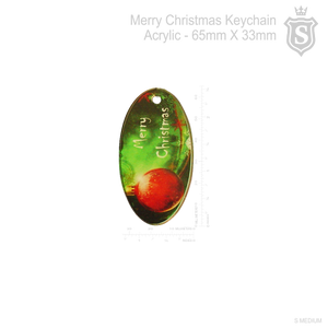 Merry Christmas Keychain Acrylic 65mm