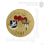 USAF Nursing Coin Gold 41mm