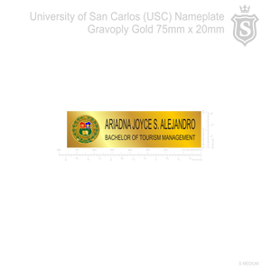 University of San Carlos (USC) Bachelor Of Tourism Management Nameplate